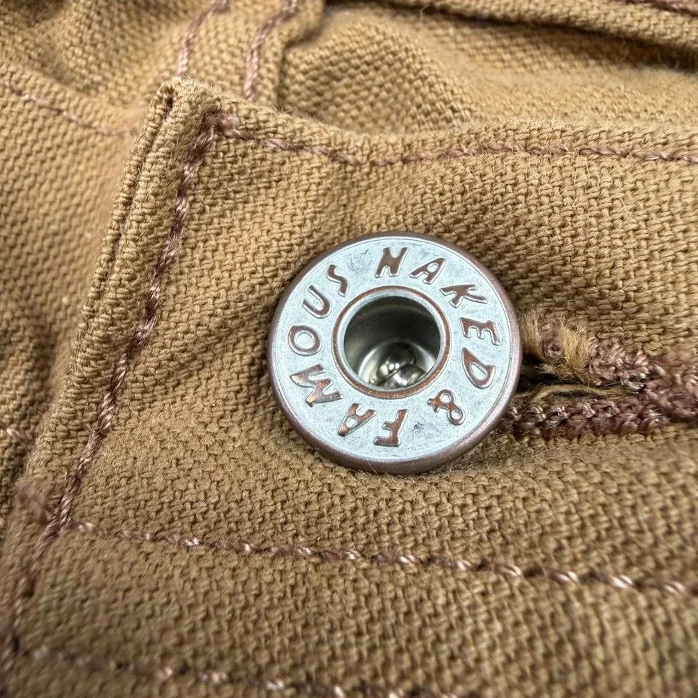 Naked & Famous Weird‎ Guy Duck Canvas Selvedge Brown Pants 012143 Mens 30x28